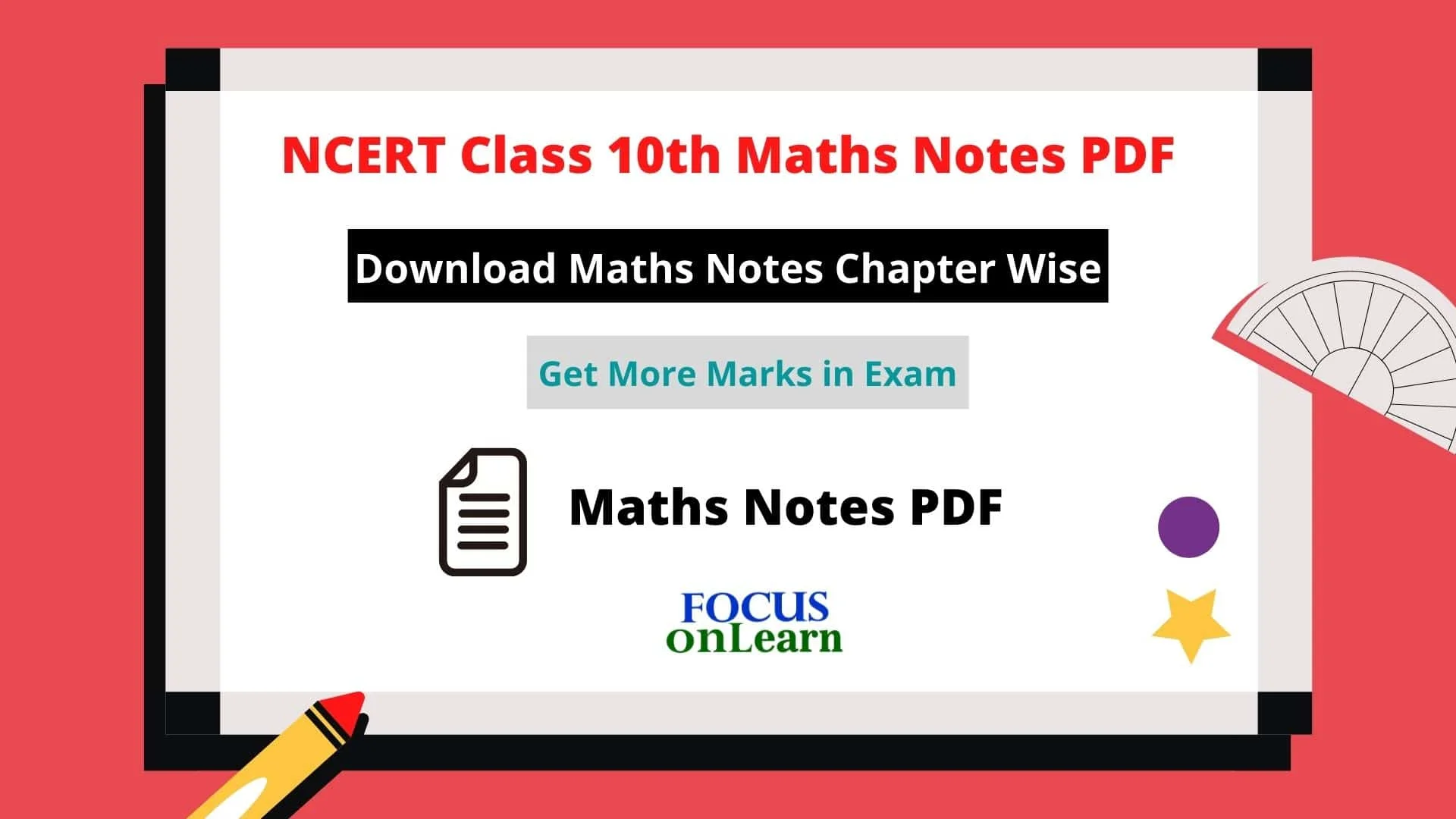 NCERT Class 10th Maths Notes PDF
