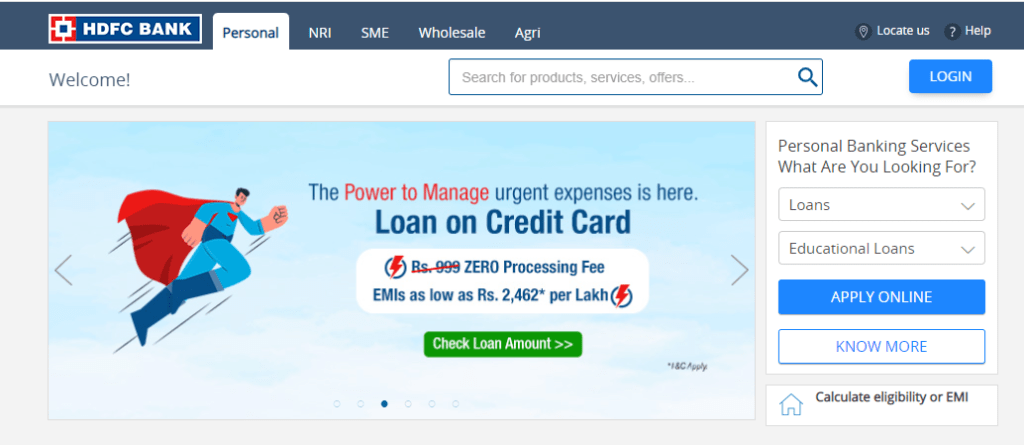 HDFC Education Loan Registration Process