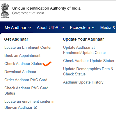 AAdhaar Card Status