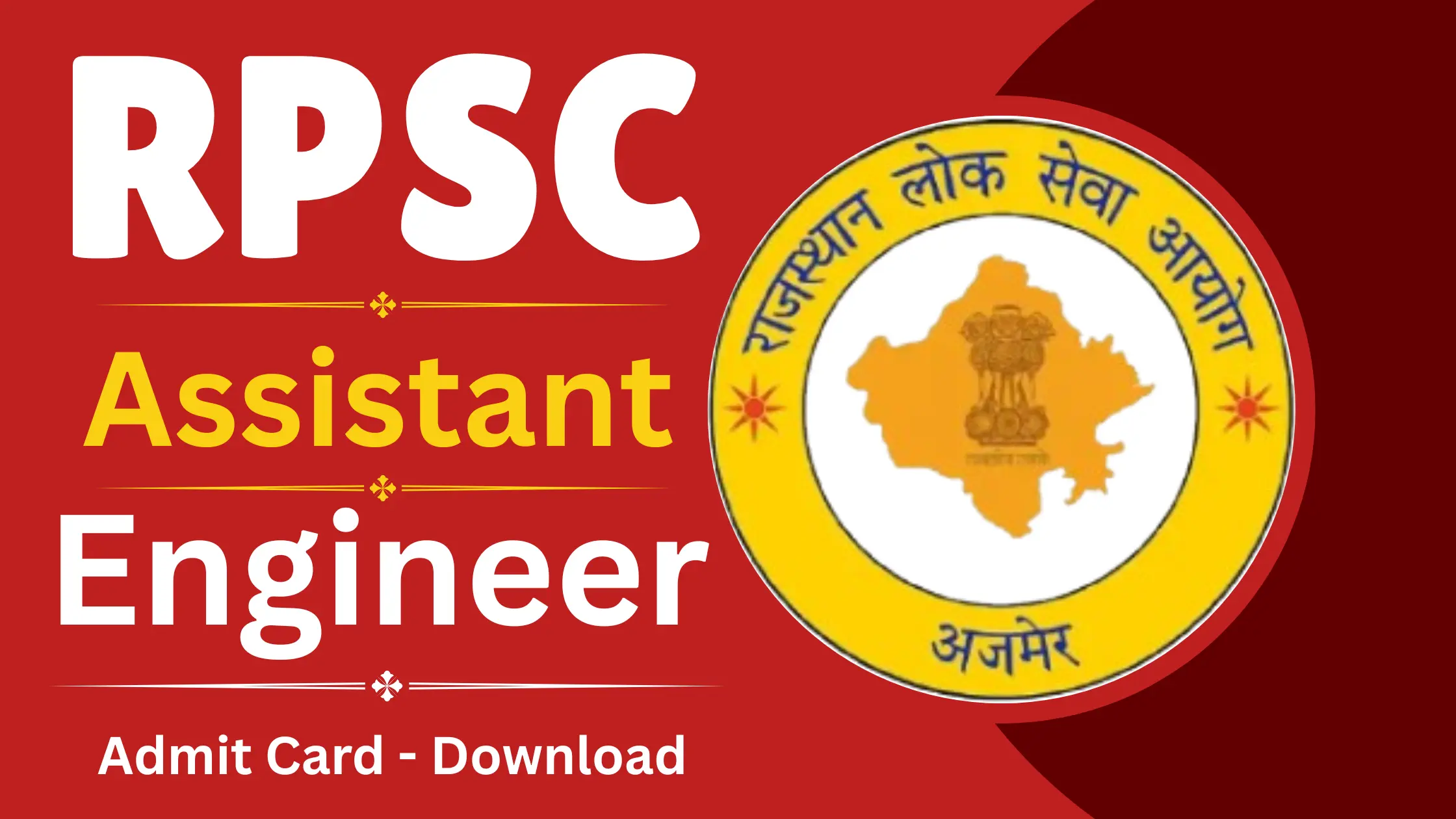 RPSC Assistant Engineer Pre Admit Card